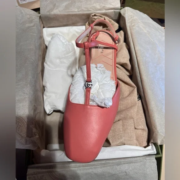SOLD - GUCCI NIB women’s ballet flat pink double G in box new - Picture 2 of 7